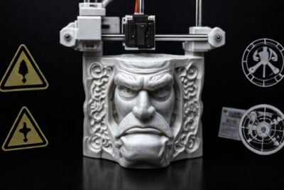 Impresora 3D muestra geometría compleja