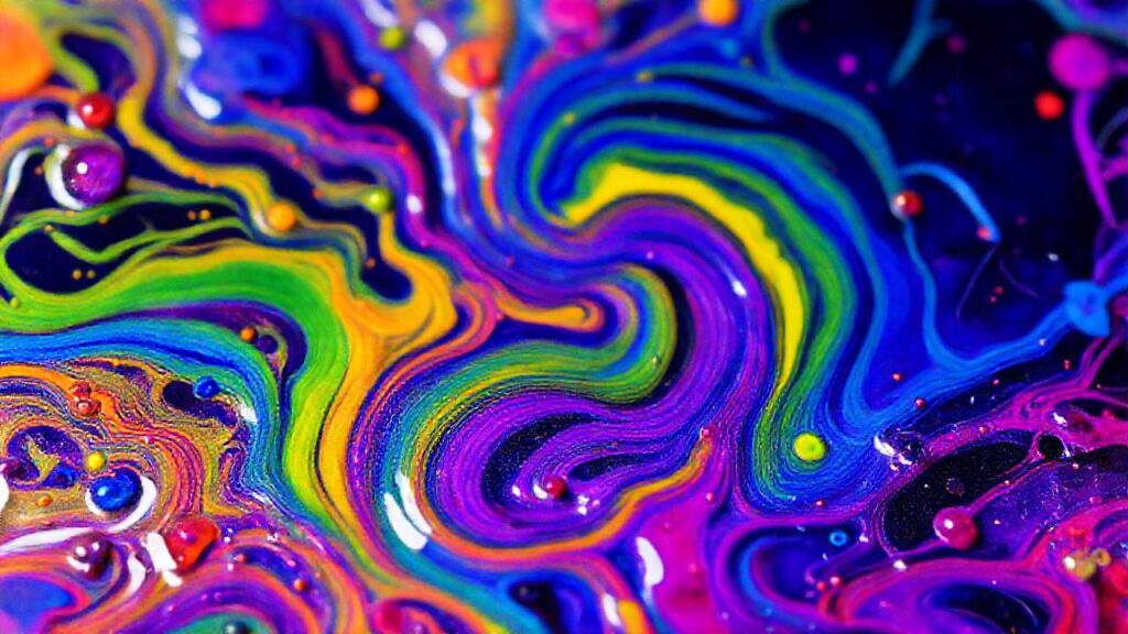 Resina y pigmentos crean texturas abstractas