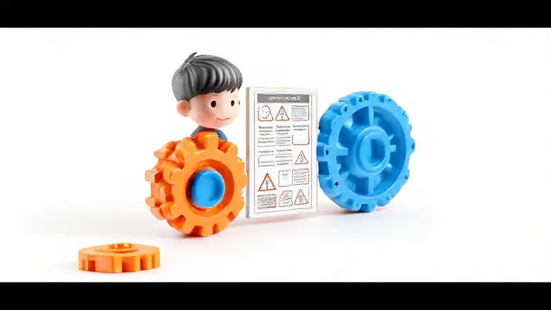 Juguete 3D seguro, diseño técnico claro