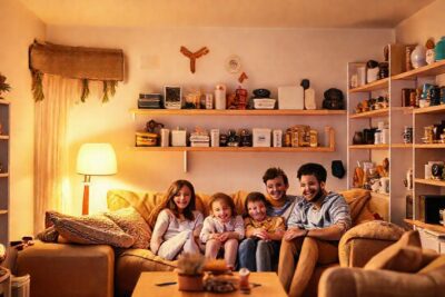 Un hogar cálido y funcionalmente feliz