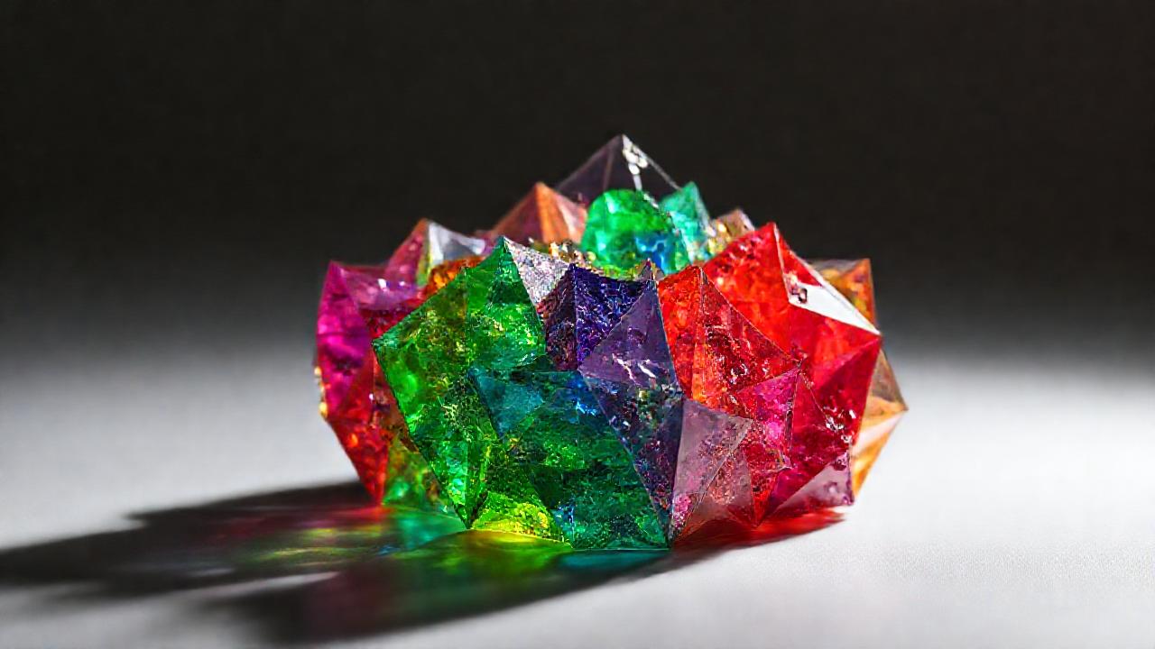 Modelo 3D con triángulos coloridos y realistas