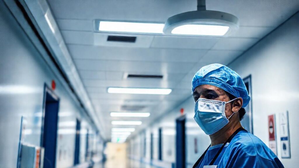 Un corredor limpio y seguro hospitalario