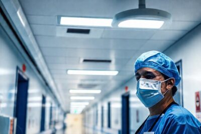 Un corredor limpio y seguro hospitalario