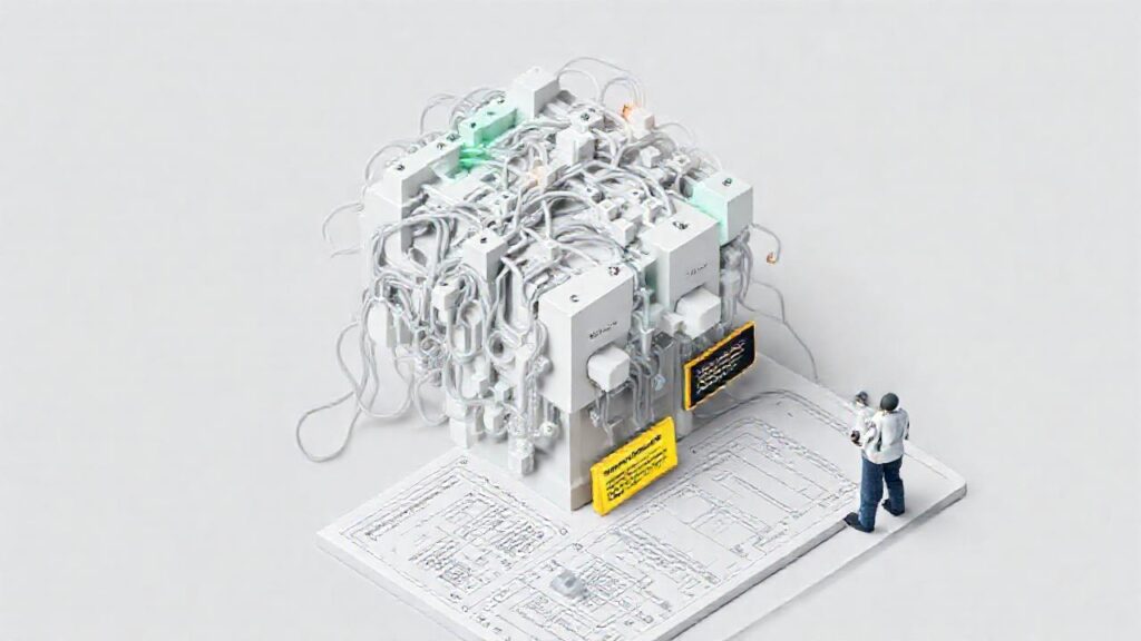 El ingeniero corrige el modelo 3D complejo