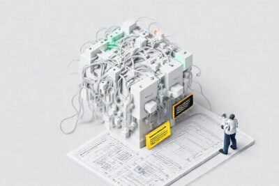 El ingeniero corrige el modelo 3D complejo